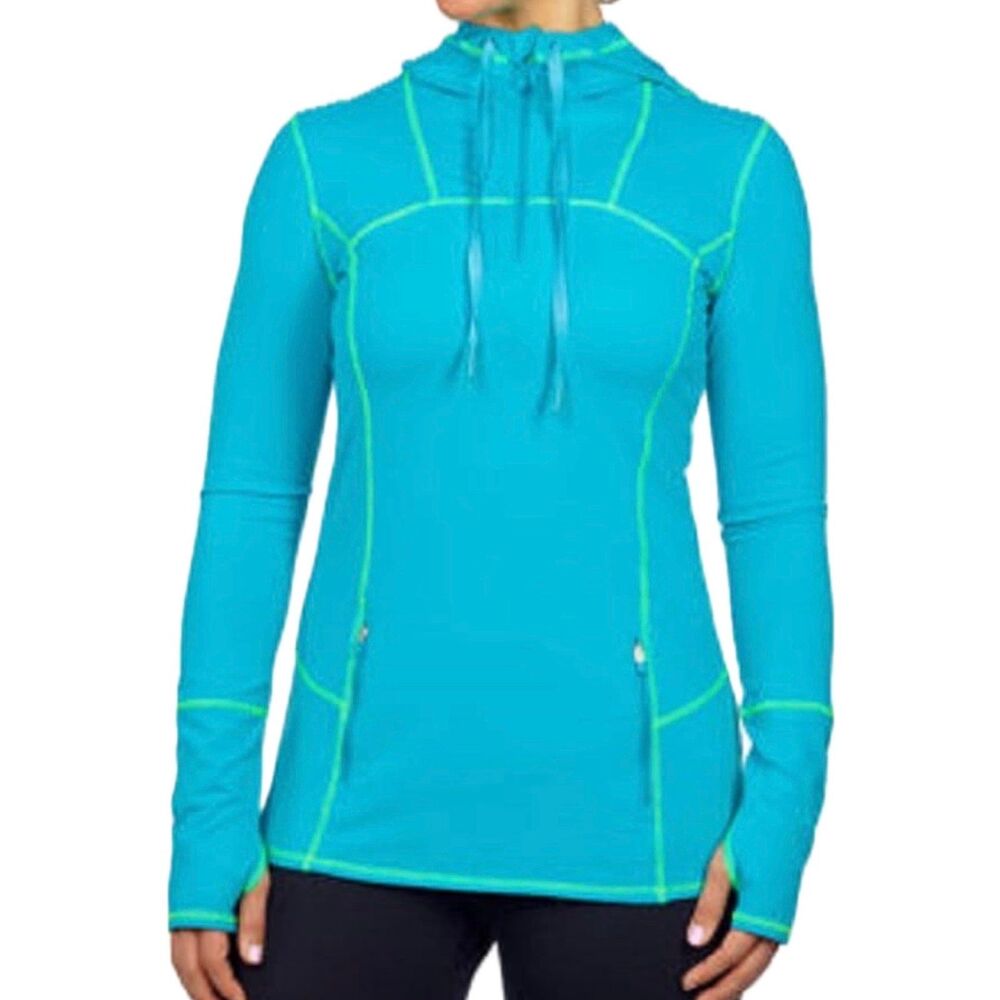 Kirkland Signature Active Quarter Zip Pullover Overlock Stitch Track Hoodie M